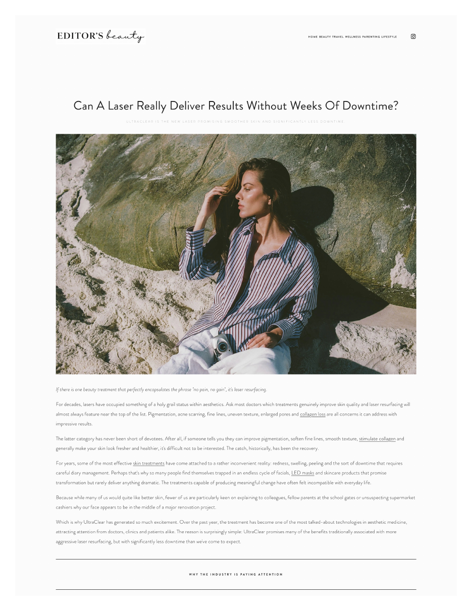 Editors Beauty review of UltraClear® laser